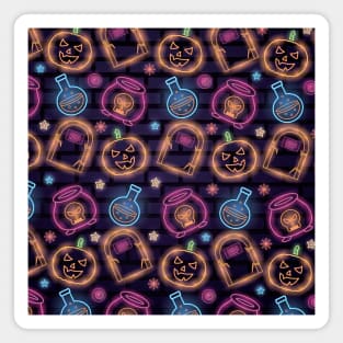 Brightly Colored Skulls Halloween pattern Magnet